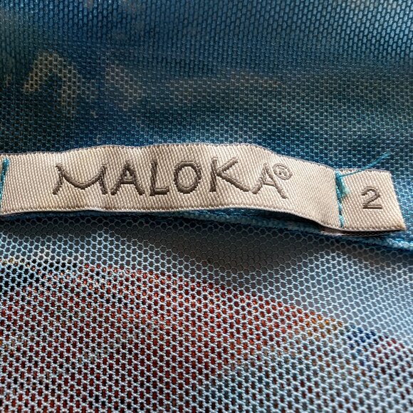 MALOKA Portugal sheer tunic blouse Sz 2 Mother PEARL buttons ART TO WEAR EUROPE - Picture 10 of 14